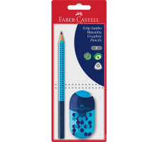 FABER-CASTELL Bleistift,Spitzer Jumbo Grip B 3 Farben, Set, 111914