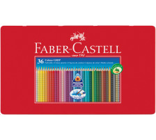 FABER-CASTELL Farbstifte Colour Grip 36 Farben Metalletui, 112435