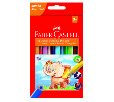 FABER-CASTELL Farbstifte dreikant Jumbo 5.4mm 24er Karton, 116524