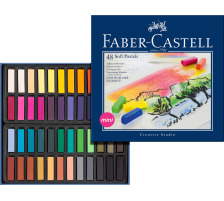 FABER-CASTELL craies pastels Mini bote en carton  48 pce, 128248