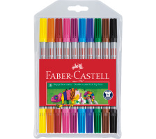 FABER-CASTELL Doppelfasermaler 10 Farben, Etui, 151110