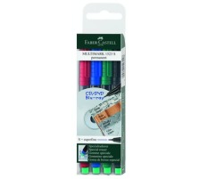 FABER-CASTELL Overheadstift MULTIMARK S 4-farbig ass. permanent, 152304