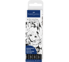 FABER-CASTELL Pitt Artist Pen Manga Schwarz 4 Stck, 267121