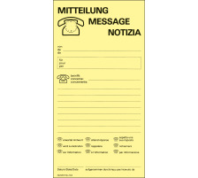 FAVORIT Gesprchstnotiz D/F/I gelb 10,5x20,2cm 60 Blatt, 133 GELB