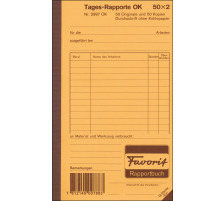 FAVORIT Tages-Rapport D 11,3x19cm weiss/weiss 50x2 Blatt, 29970K