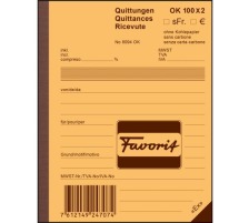 FAVORIT Quittungen rot/weiss,D/F/I,durchschreib., 8094 OK