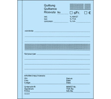 FAVORIT Quittungen D/F/I A6 blau/weiss 50x2 Blatt, 8096OK