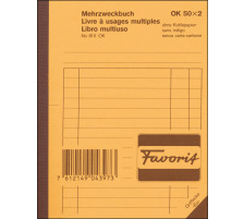 FAVORIT Mehrzweckbuch D/F/I A6 blau/weiss 50x2 Blatt, 8111OK