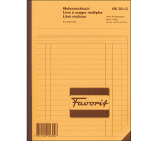 FAVORIT Mehrzweckbuch D/F/I A5 blau/weiss 50x2 Blatt, 8113OK