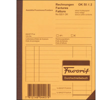 FAVORIT Rechnungen D A6 blau/weiss 50x2 Blatt, 8201 OK