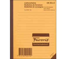 FAVORIT Lieferscheine D/F/I A6 rot/weiss 50x2 Blatt, 8281OK