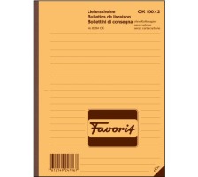 FAVORIT Lieferscheine rot/weiss,D/F/I,durchschreib., 8284 OK