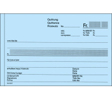 FAVORIT Quittungen D/F/I A20 blau/weiss 50x2 Blatt, 8296OK