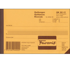 FAVORIT Quittungen D/F/I A20 blau/weiss 50x2 Blatt, 8296OK