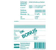 FAVORIT Quittungen OK BONUS D/F/I A6 Durchschreibepapier 84 Blatt, 8396 OK