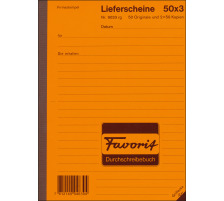 FAVORIT Lieferscheine D A5 rot/gelb/weiss 50x3 Blatt, 9033 RG