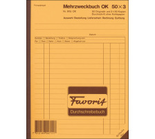 FAVORIT Mehrzweckbuch D A5 blau/blau/weiss 50x3 Blatt, 9115 OK