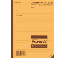 FAVORIT Lieferscheine D A5 rot/gelb/weiss 50x3 Blatt, 9233 OK