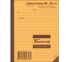 FAVORIT Lieferscheine D A6 rot/weiss 50x2 Blatt, 9281 OK