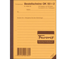 FAVORIT Bestellscheine D A6 citron/weiss 50x2 Blatt, 9286 OK