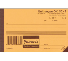 FAVORIT Quittungen D A6 blau/weiss 50x2 Blatt, 9296 OK