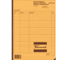 FAVORIT Wochen-Rapporte D/F/I A4 Durchschreibepapier 50x2 Blatt, 9301 OK