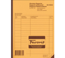 FAVORIT Wochen-Rapporte D/F/I A5 Durchschreibepapier 50x2 Blatt, 9307 OK