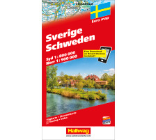 HALLWAG Carte routire Schweden (Dis) 1:800'000, 382830039