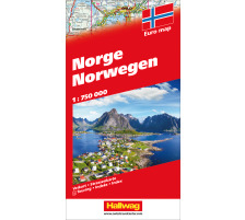 HALLWAG Carte routire Norwegen (Dis/BT) 1:750'000, 382830887