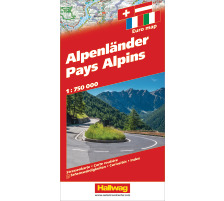 HALLWAG Carte routire Alpenlnder 1:750'000, 382830900