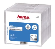 HAMA CD Leerhlle Slim Double 25-er Pack transparent, 51168