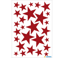 HERMA Sticker Sterne rot 27 Stck /1 Blatt, 15099