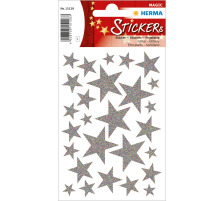 HERMA Sticker Sterne silber 27 Stck /1 Blatt, 15128