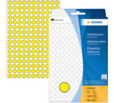 HERMA Etiketten rund 8mm gelb 5632 Stck, 2211