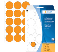 HERMA Etiketten rund 32mm orange 360 Stck, 2274