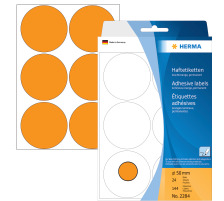 HERMA Etiketten rund 50mm orange 144 Stck, 2284