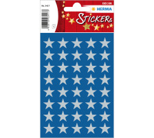 HERMA Sticker Sterne 13mm silber 120 Stck/3 Blatt, 3417