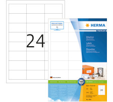 HERMA Universal-Etikett. 64,6x33,8mm weiss 2400 St./100 Blatt, 4262