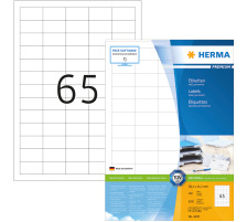 HERMA Universal-Etikett. 38,1x21,2mm weiss 6500 St./100 Blatt, 4270