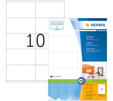 HERMA Universal-Etiketten 105x57mm weiss 1000 St./100 Blatt, 4425