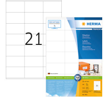 HERMA Universal-Etiketten 70x42mm weiss 2100 St./100 Blatt, 4451