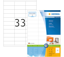 HERMA Universal-Etiketten 70x25,4mm weiss 3300 St./100 Blatt, 4455