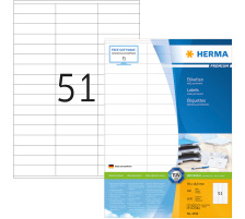 HERMA Universal-Etiketten 70x16,9mm weiss 5100 St./100 Blatt, 4459