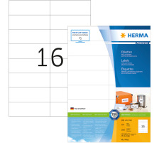 HERMA Universal-Etiketten 105x37mm weiss 1600 St./100 Blatt, 4462