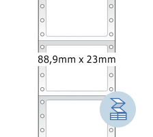 HERMA Etiketten 1-bah. 88,9023mm weiss, endlos 2000 Stck, 8160