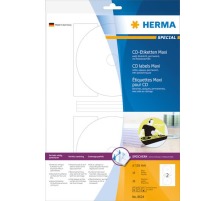 HERMA CD Etiketten weiss,  116mm 20 Stk. / 10 Blatt, 8624