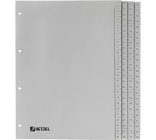 HETZEL Register PP grau A4 1-100, 721311