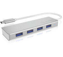 ICY BOX USB 3.0 Type-C Hub silver with 4 USB ports, IB-HUB142