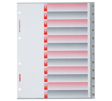 KOLMA Register LongLife XL A4 grau, 1-12, 4-Loch, 19.411.03