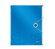 LEITZ Dossier de coll. WOW PP A4 bleu 6 comp., 46330036